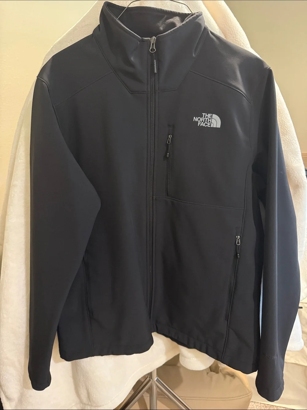 The North Face Men's Black Softshell Jacket with Chest Zip